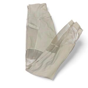 White Lululemon Leggings with Mesh Panels